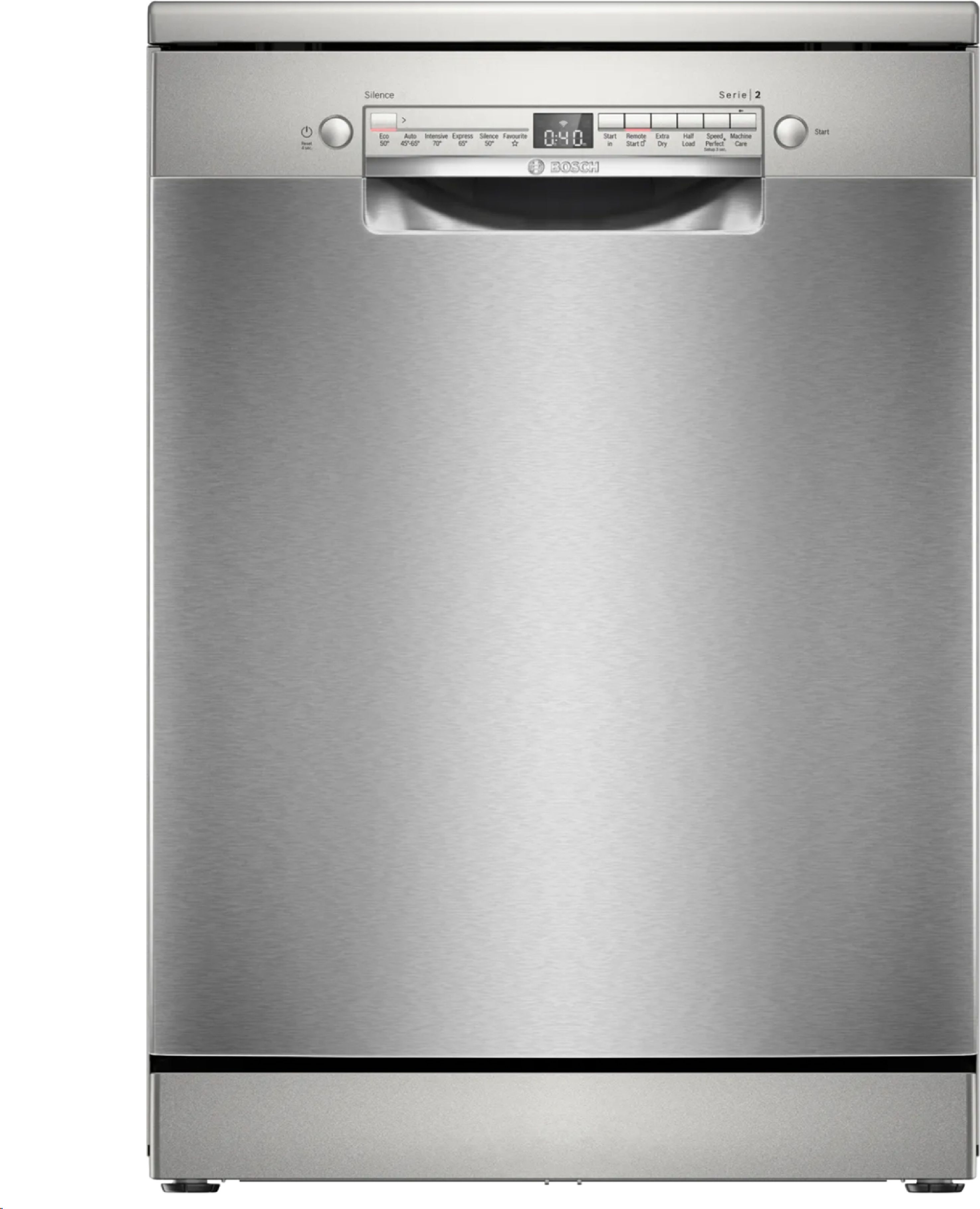Image of Bosch Series 2 SMS2HVI67G Wifi Connected Full Size Dishwasher - Silver Inox - D Rated, Silver Inox